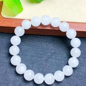 Pulseira Natural Branco Jade Pulseira Conta Quadrada Cristal Pedra de Cura Moda Pedra Preciosa Jóias Presente 1pcs 10mm