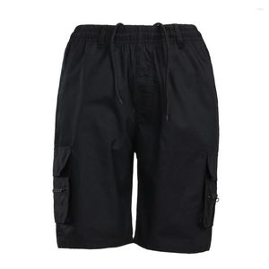 Men's Pants Male Overalls Elastic Waist Cycling Shorts Outdoor Cargo Multi-pockets Loose Work Quick Dry Casual Hiking