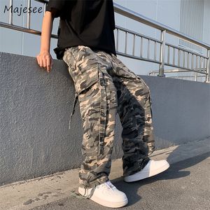 Mens Pants American Vintage Ribbon High Street godståg Löst vår Militär elastisk midja stor storlek Fullt matchade Harajuku 230718