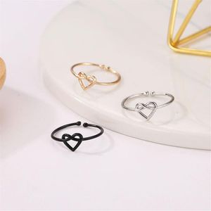 30pcs Lot Korean Tied Hollow Heart Rings Metal Alloy Cross Love Ring For Women Female Silver Opening Adjustable Hand Jewelry Acces216e