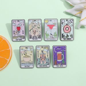 Brosches stift för kvinnor mode roligt tarot märke för kläddukar väskor dekor söt emalj metall vintage smycken grossist