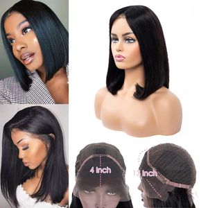 9A Brazlian Human Hair Short Bob Ear To Ear Lace Lace Frontal Wigs 13x4 Straight Lace Closure Wig 150% Density272h