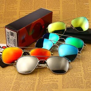 Sunglasses USA AO Man American Army Military Pilot Aviation Sun Glasses Woman Colour Glass Lens Brand Vintage Designer Goggles