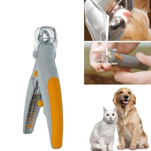 Pet Dog Cat Tagliaunghie Macchina da taglio Forbici di bellezza Gatti animali Serrature Chiodi a LED Trimme Artiglio Forbici per unghie Grooming Commercio all'ingrosso 0718