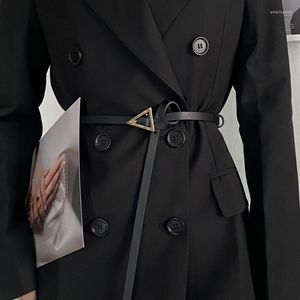 Belts Triangle-type Pin Buckle Belt Female Fine Ins Fashion Decorative Dresses Sub All Matched Sweater Suit Waist Black