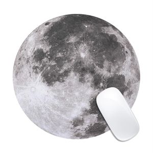 Astro-serie Round Mouse Lunar Pattern Pads Office Home Desk Accessoarer Icke-halk Lätt rengöringsmusar Pad handled vilar för kvinnor M283K