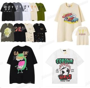 Tasarımcı Erkek Tişörtleri Yaz Galerileri Bölümleri Gömlek Vintage Yıkama Old Angel Gallerise İskelet Araba Graffiti Baskı Gündelik Gevşek Kısa Kollu T-Shirt Galerileri Bölümleri
