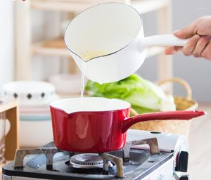 Milk Pot Non-stick Ceramic Saucepan Baby Porridge Noodle Soup Cooking Pan Kitchen Stewpan With Long Handle LA138