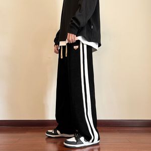 Baggy Männer Gerade-bein Kleidung Streetwear Böden Harajuku Hosen Jogginghose Hop Mode Männlichen Für Hosen Hüfte Gestreiften