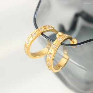 フープイヤリングSDAファッションアクセサリー耳リング女性工場卸売ステンレススチールジュエリーwih cz inlay