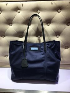 1BG184 Classic women's shopping bag High-end quality handbag Nylon material Tote bag calfskin trim light and practical capacity is very large