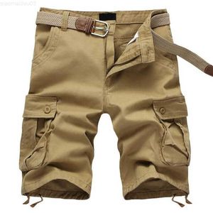 Męskie szorty zwykłe szorty mężczyźni Summer prosto streetwear wojskowy krótkie krótkie spodnie Bermuda Masculina Mens Multi Pocket Tactical Short Pants L230718