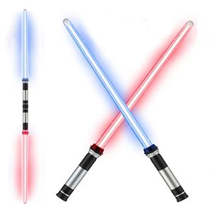 LED Light Sticks 2 szt. Ustaw świetlne zabawki dla dzieci Sabre Luminous Sabre Sabre Laser Sword Up LED Flashing Lightstick Glow w ciemności 230718