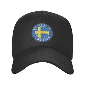 Boinas Proud To Be Boné de Beisebol Sueco Unissex Hip-Hop Trucker Hat Sverige Pride Snapback Ajustável Bonés Golfe Chapéus de Alta Qualidade
