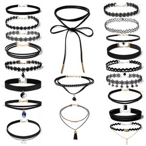 Цепочки 20peeces CHOKER SET SET ETECKENT VELVET Классический готический кружок для женщин -клавиля