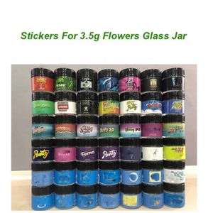 3 5G Flowers Glass Jar Label Honey Bun Pancakes Pomelo Blanco Jungle Boys Runtz Stickers Sharklato Stikcers för 1G Shatter burkar216o