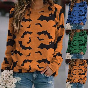 Herrhuvtröja Sweatshirt's Halloween -tryck Longsleved Sweatshirt Casual Blus Pullover Plus Size Mode Witch Oversize tröja 230718