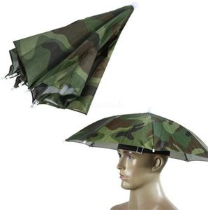 Tragbare Regen Regenschirm Hut Faltbare Outdoor Sonnenschirm Wasserdicht Camping Angeln Golf Garten Kopfbedeckung Camouflage Kappe Strand Kopf de582