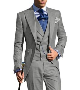 Męskie garnitury Blazery męskie Slim Fit 3 sztuki Business Grey Purple Kurtka Tuxedos White Blazer na weselny wieczór na bal maturalny (misek kamizelki Blazer