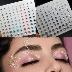 Otro Maquillaje Etiqueta engomada del tatuaje de cristal Brillo Delineador de ojos Maquillaje de cejas Cara Ojos Diamante Tatuaje temporal Rock Rhinestone 3D Delineador de ojos Pegatinas J230718