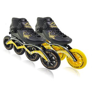 Patins de gelo PASENDI patins de velocidade em linha 4 rodas 110mm 100mm roller masculino feminino profissional Sapatos em linha de fibra de carbono 230717