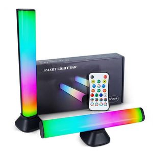 Datorhögtalare 2st 5V Colorful Tube RGB LED Sound Control Light Voice Pickup Rhythm Strip Remote Music Atmosphere Lamp295q