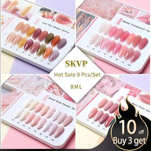 Tırnak Jel SKVP Jel Oje Kişi Kiti 8pcset Tırnak Kiti Profesyonel Set Yarı Kalıcı UV Vernik Tasarım Tırnak Sanatı Jel 8ml Oje Hediyesi 230717