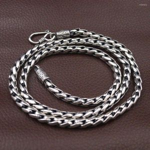 Catene Collana in vero argento sterling 925 da 4,5 mm con catena a maglie di grano da 21,6 pollici L