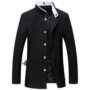 Мужские костюмы Blazers Men Black Slim Tunic Jacket Одинокая грудь Blazer Японская школьная форма колледжа 230718