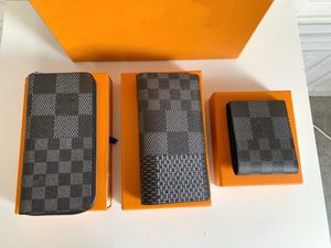 Дизайнерский унисекс Zippy Wallet Damier Infini Plaid Splice Мужчина короткий кошелек роскошные кошельки с большими многократными женски