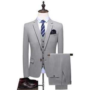 Suit Erkekler Klasik 3 Parçası Artı Boyut S-6XL Lüks Gelinlik Takımları Erkek İnce Fit Erkek Smokin Blazers275J