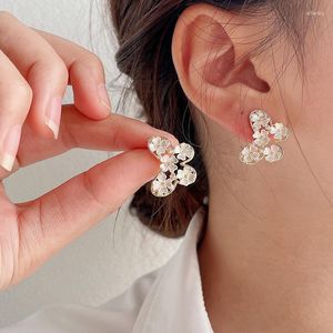 Stud Earrings Korea Butterfly For Women 2023 Trend Exquisite Shell Flowers Earring Boucle D'oreille Jewelry