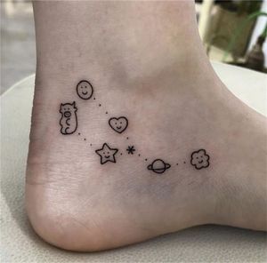 Tatuaggi temporanei impermeabili di disegno del fumetto nero per le donne Uomini Body Art Fake Tatoo Sticker Animal Piccoli tatuaggi