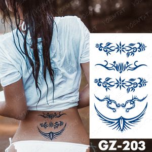 Juice Lasting Ink Tattoos Body Art Waterproof Temporary Tattoo Sticker Waist Chest Face Tatoo Butterfly Stars Fake Tatto Women