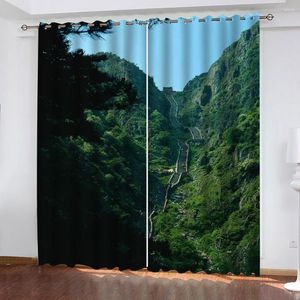 Curtain Custom Green Scenery Curtains Bedroom Living Room Windproof Thickening Blackout 3d