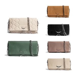 Zadig Voltaire echtes Leder Luxus Clutch Bag Wallets Cross Body Reconds Taschen Totes Handtaschen Pochette Rock Schwingen Sie Ihre Flügel Damen Herren Designer Evening Bags