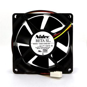 NIDEC D08A için Orijinal 12V 0 08A 8cm 80 80 25mm Sessiz Soğutma Fan260K