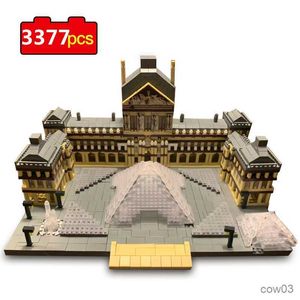 Bloklar 3377pcs Paris Louvre Müzesi Model Yapı Blokları Dünya Mimarisi Mini DIY DIY MICRO BLOKLAR TUKANLARI BLOKS R230718