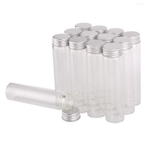 Depolama şişeleri 12 adet 60ml Cam Kavanoz Şişeleri Alüminyum Kapaklı Terraryum Boyutu 30 120mm Konteyner Düğün iyilikleri için