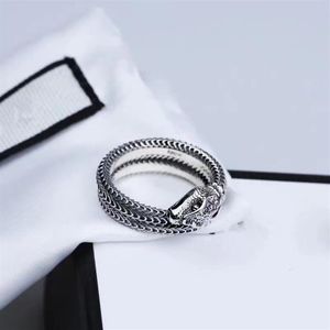 925 silver G letter retro spirit snake ring men's and women's hip hop street fashion accessories191w