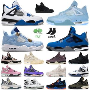 الأصلي Jumpman 4S كرة السلة أحذية 4 رجال منخفضة الرجال أحذية رياضية في الهواء الطلق المدربين Eminem Encore GS Motorsport OW-Blue Blue White Silt Red Red Tves Purple Pink