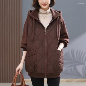 Women's Trench Coats 2023 Elegant Fashion Women Jacket Black Brown Hooded Collar Warm Winter Coat Windproof Outdoor Female Casual Parkas