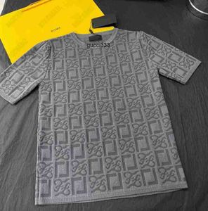 Gömlekler Fendy FF Mektubu T-Shirt Kadın Örgü Kadın Tasarımcı Kısa kollu Moda Yaz Nefes Alabilir T Nefes Tişörtü Çalıştıran Sweatshirt