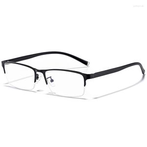 Armação de óculos de sol 56 mm Ultratransparente TR Meia armação Óculos quadrados para homens e mulheres anti-azul prescrição 6206