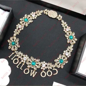 Vintage flash diamond short necklace collarbone chain designer jewelry high luxury quality accessories, wear is the most dazzling woman at the banquet