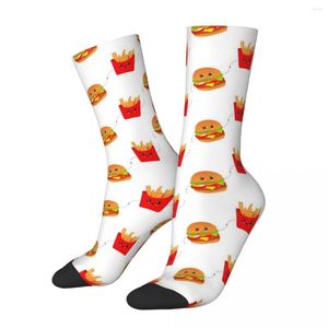 Skarpetki męskie Hip Hop Vintage Hambuer and Fries Friend Crazy Compression unisex fast food harajuku bez szwu drukowana sock