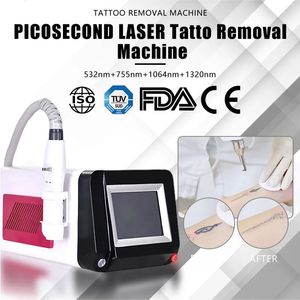 Portable 755/1064/532/1320nm Black Doll Picosecond Laser Desktop Pico laser For All Color Tattoo Removal DHL Fast Ship shrink pores Skin Tightening Picosecond