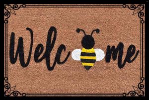 Carpets Welcome Doormat With A Lovely Chubby Bees Full Funny Mat Simple Cartoon Style Dirt Resistant Ordinary For Home Dec