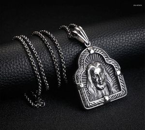 Pendant Necklaces Men's Titanium Steel Catholic Religious Jewelry