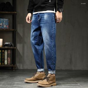 Mäns jeans klassiska män tunn rak denim affärer avslappnade stretch långa byxor bekväma byxor lösa varumärkeskläder